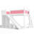 Full Loft Bed with Storage Shelves and Wardrobe, Solid Wood Loft Beds with Detachable Slide and Ladders, No Spring Box Needed, Pink and White-2023270916-2023270919