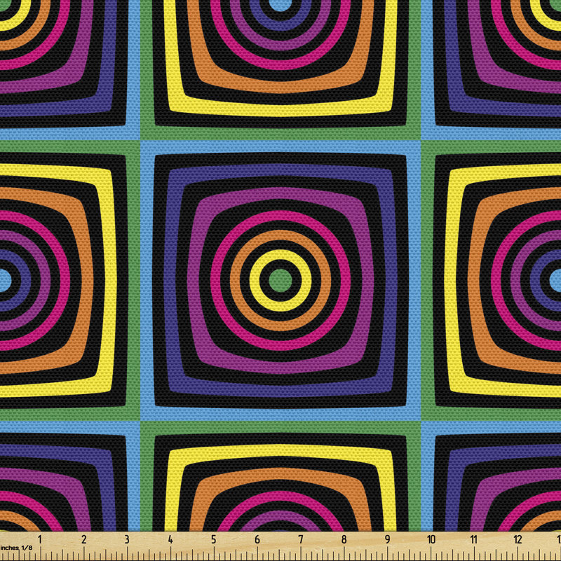 Chineye Whirlpool Effect Nested Square and Circles Multi-Purpose Fabric