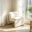 Fauteuil d'appoint en tissu bouclé ivoire