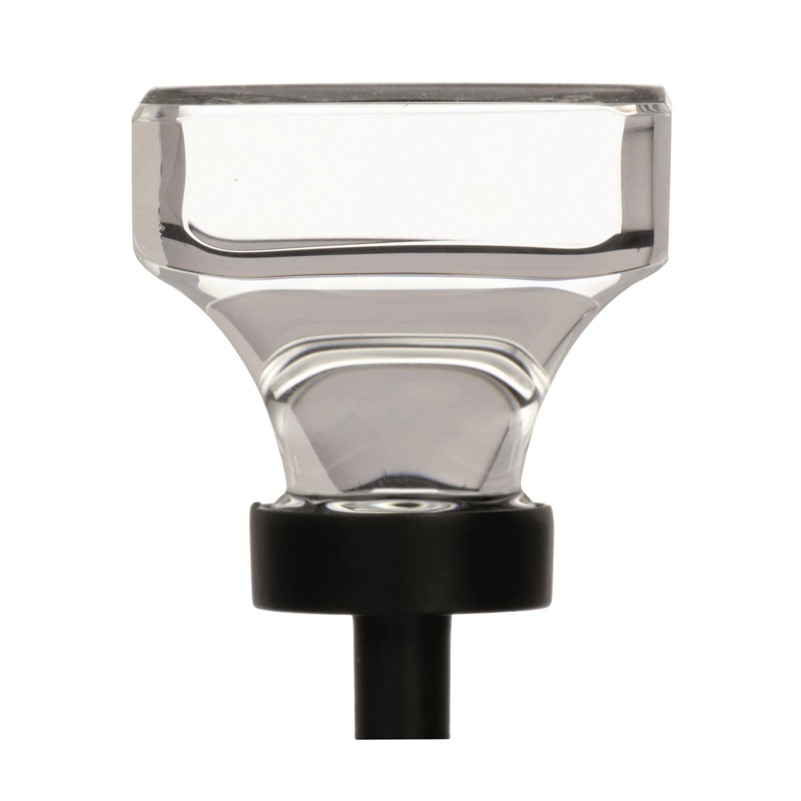 Glacio Square Cabinet Knob, Clear/Black Bronze