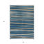 Tapis extérieur lavable rayé bleu 5 pi x 8 pi Denim