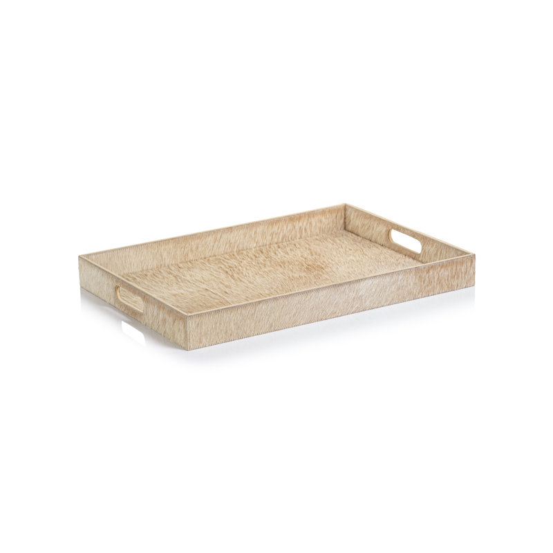 Plateau de service en cuir Rutbeek, H 2 po x l 20 po x P 14 po, Brun clair