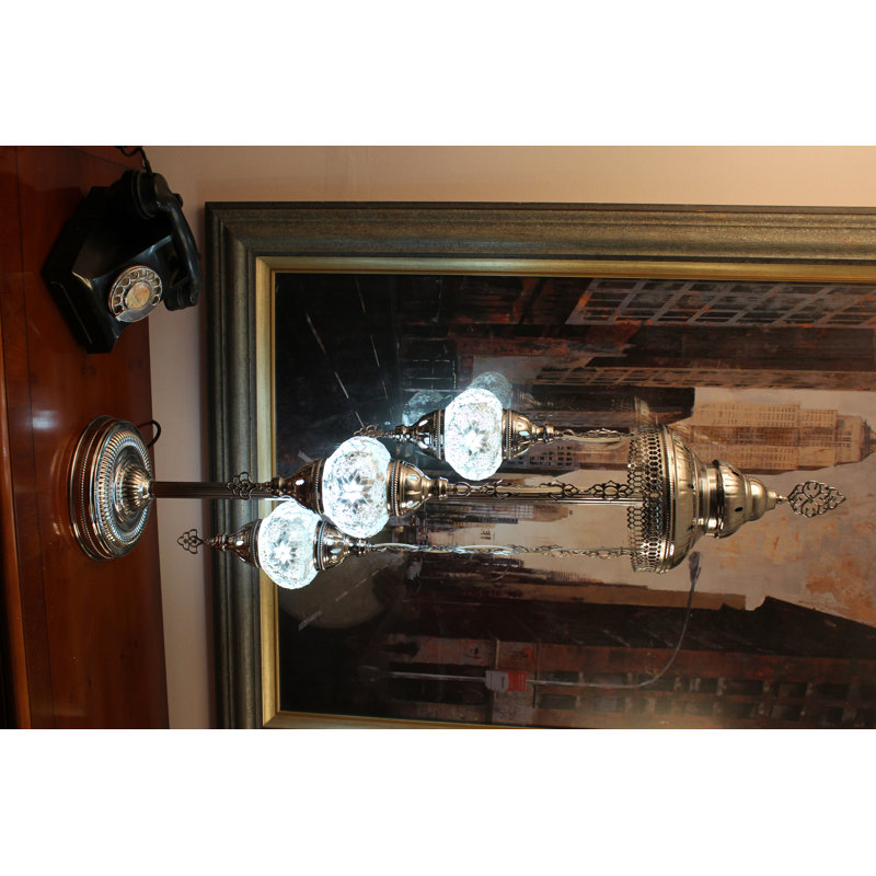 Diez 105cm Silver Lighting Floor Lamp, White