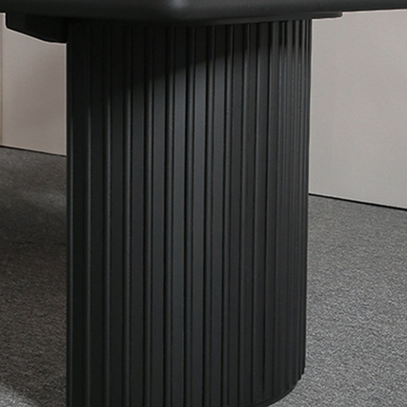 Table de salle à manger simple en bois de frêne massif noir, H 29,53 po x L 62,99 po x l 27,56 po