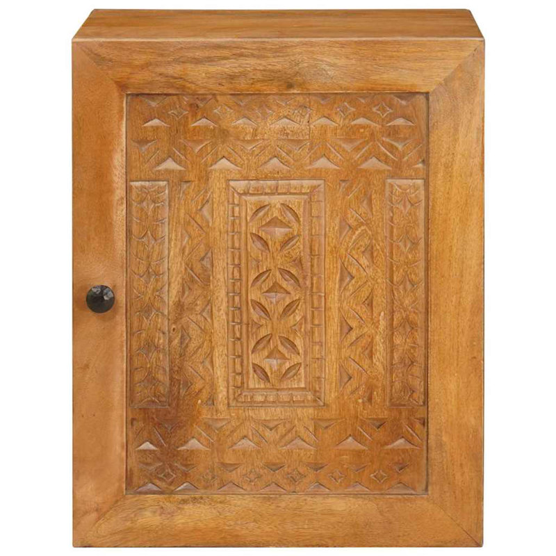 Solid Wood Bathroom Cabinet, Light Brown