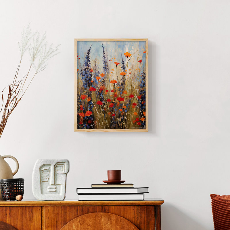 Série FLORAL DCCDXVII - reproduction encadrée de qualité supérieure - prête à être accrochée - aucun clou requis, Naturel
