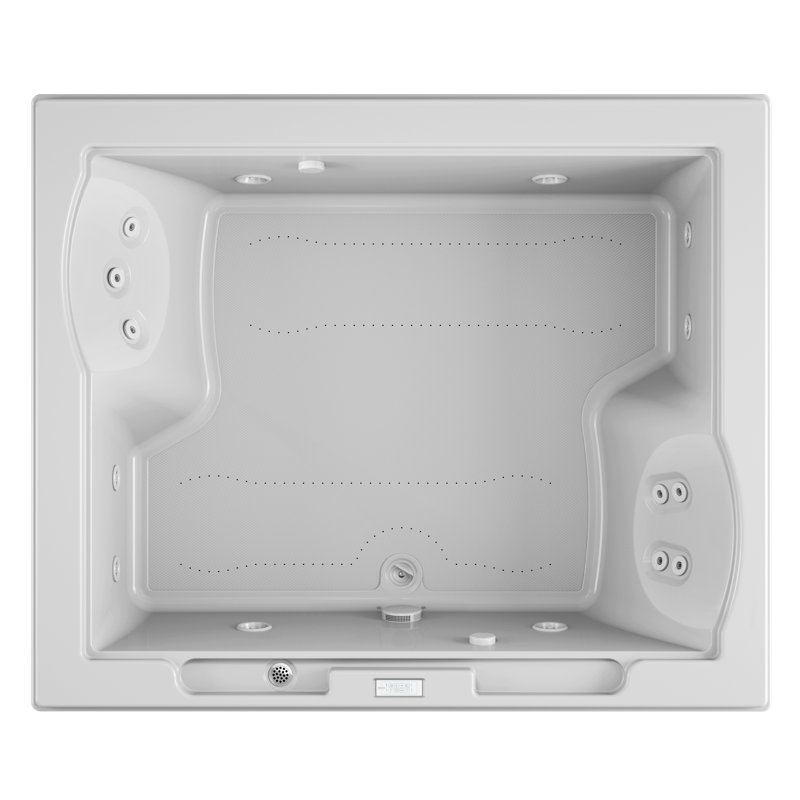Fuzion® 71.75" x 59.75" Drop in Combination Bathtub with Chromatherapy and Whisper, White, White
