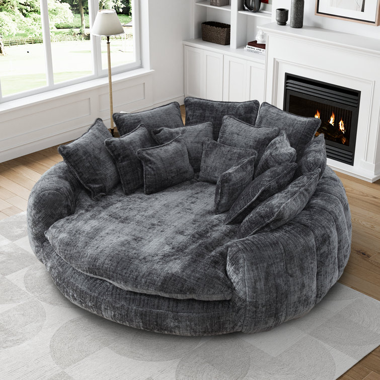 Oversized Bean Bag Sofa - Large Round Loveseat With Pillows