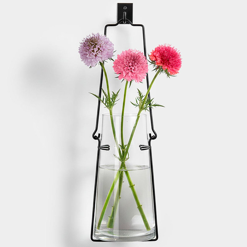 Vase murale en verre lanterne suspendue 19"