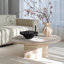 Table basse en pierre naturelle jaune crème