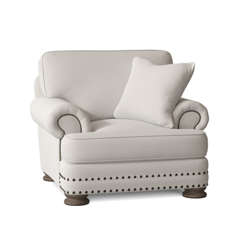 Foster 46" Wide Armchair, Tobacco Distressed, White 5555-000