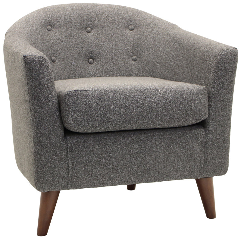 Navin Upholstered Barrel Chair, Terrace Granite Polyester Blend