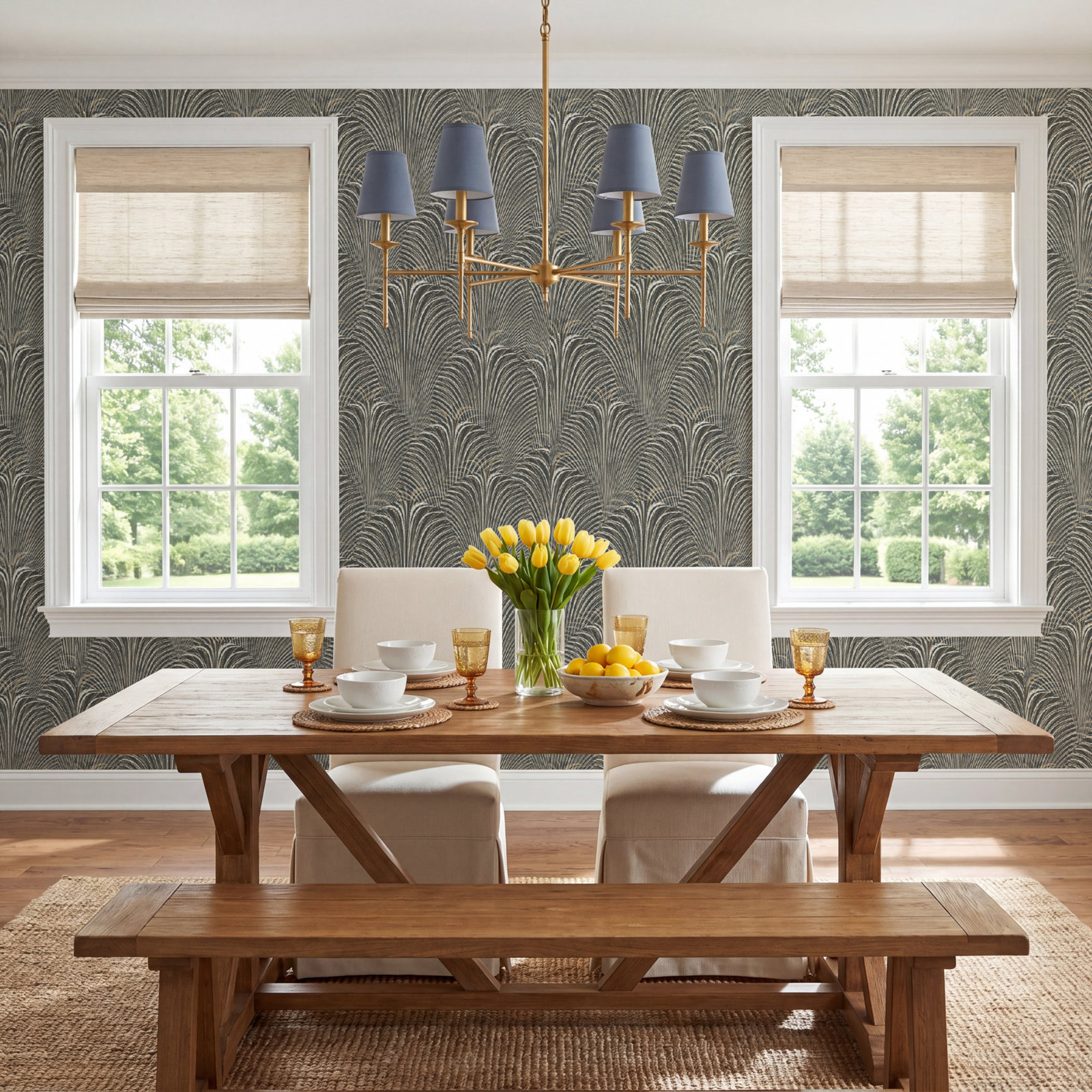 Bitner Wallpaper Double Roll, Black