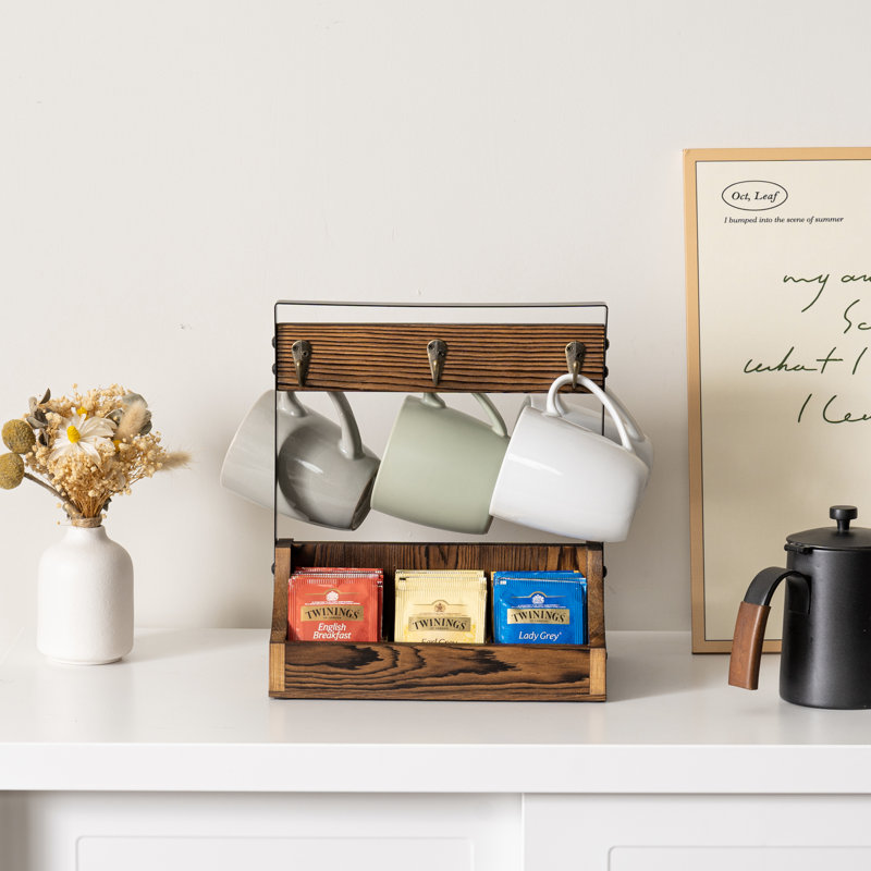 Metal And Wood Tea Bag Plate