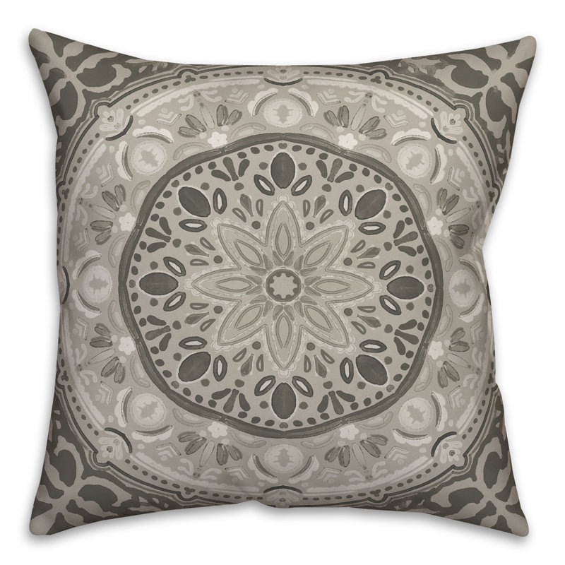 Outdoor Square Pillow Cover & Insert, Gray