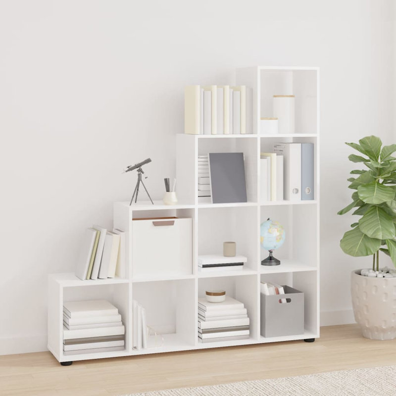 Tambellini Cube Bookcase, High Gloss White, 104 x 29 x 107 cm