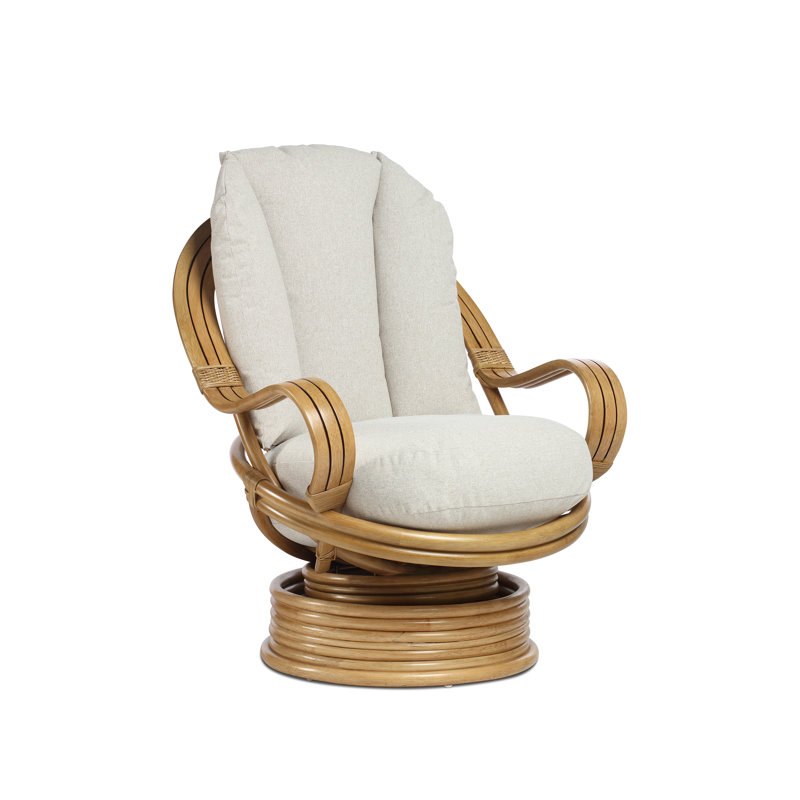 Gibney Wicker Rocking Chair, Smooth Beige, Microfiber
