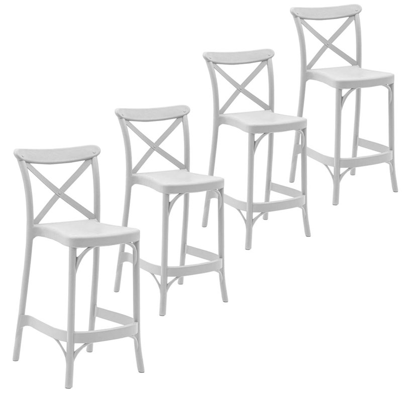 Tabouret de comptoir Milan, Blanc, 30" H