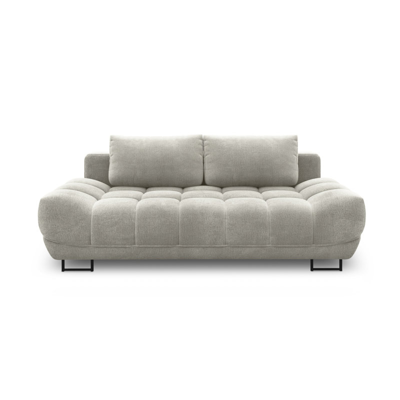 Nicolus 3 Seater Velvet Sofa Bed, Light Grey