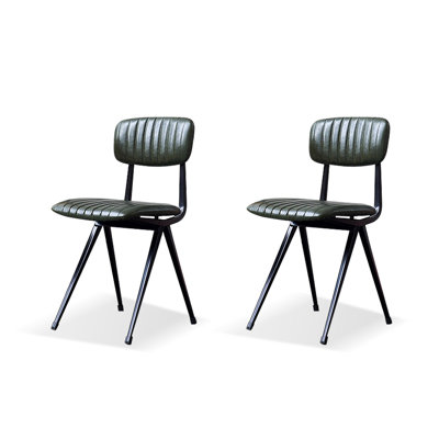 Chaise d'appoint à dossier vert uni (ensemble de 2)