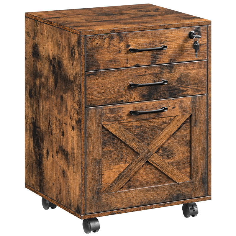 3 Drawer Vertical Filing Cabinet Under Desk with Lock