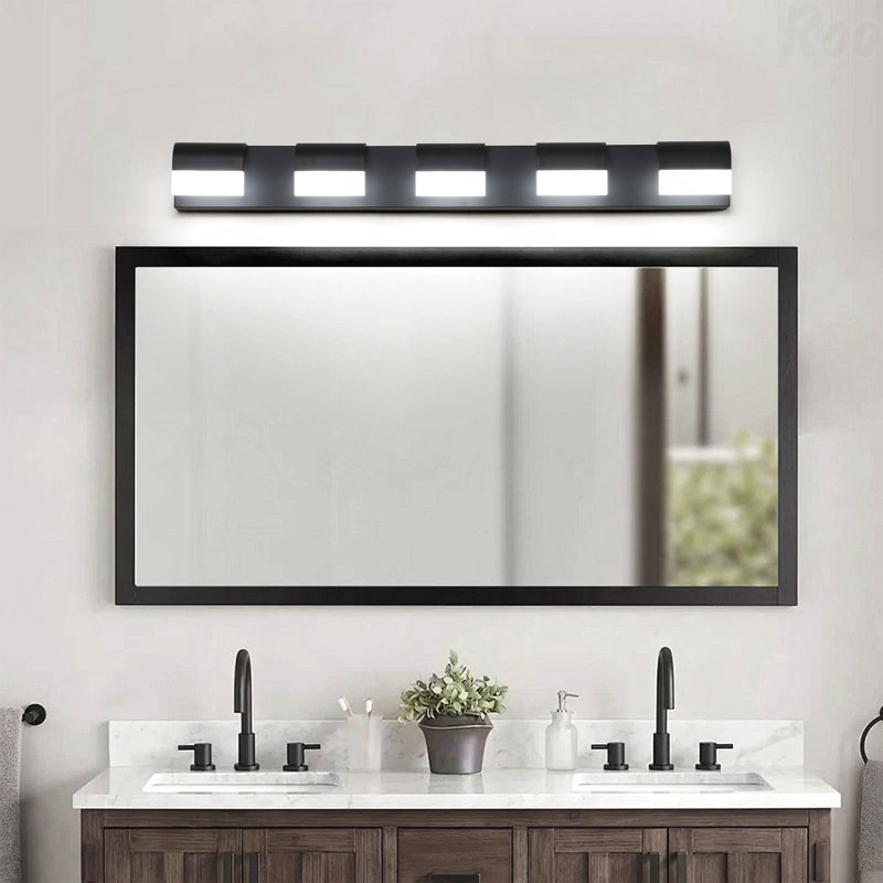Bathroom Vanity Light - 5-Light LED, Modern Over-Mirror Bath Wall Lighting Design