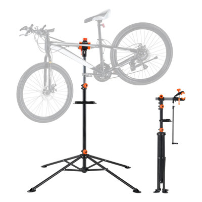 Support de réparation de vélo, support de réparation de vélo en acier robuste de 80 lb, support de travail à hauteur réglable avec bras télescopique magnétique, support de travail pliable pour la maison, les magasins