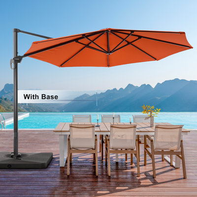 Parasol en porte-à-faux 11 pi avec base / support Mithun