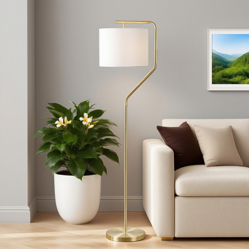 Lampe sur pied angulaire en métal