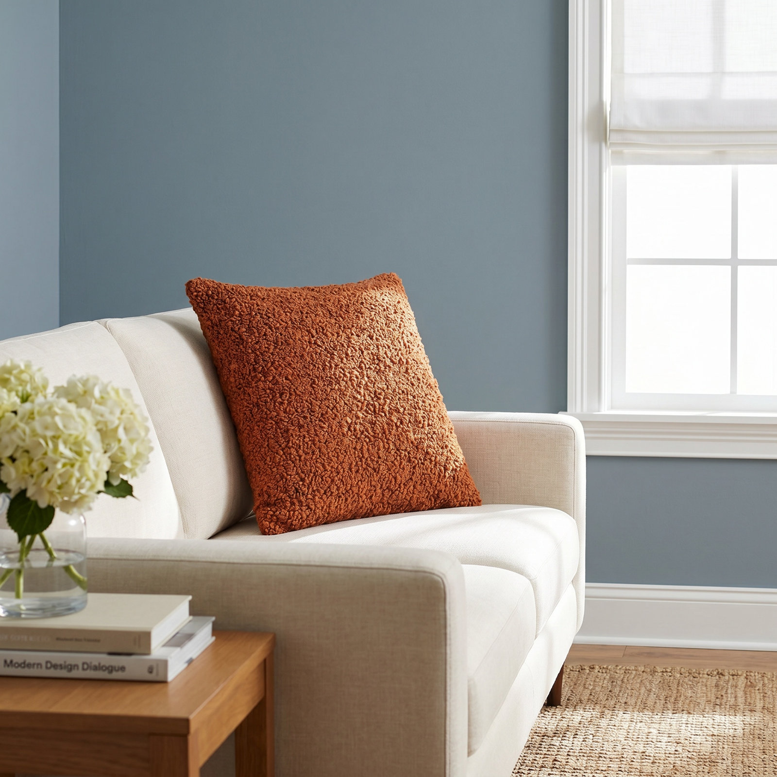 Anella Throw Square, 20"H x 20"W, Polyester/Polyfill, Rust