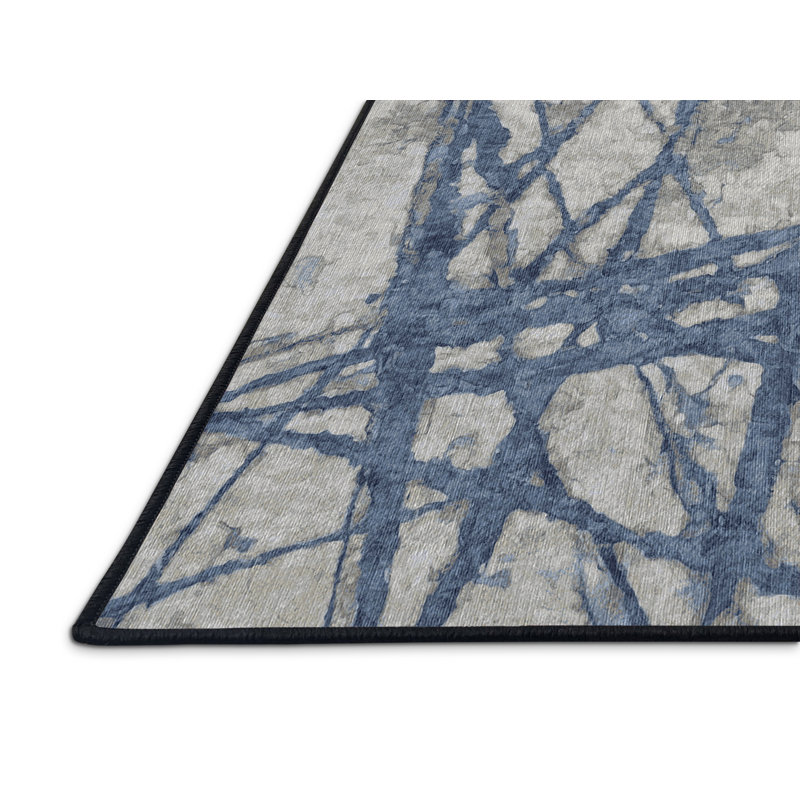 Tapis gris lavable à la machine, Rectangulaire 3 pi x 5 pi