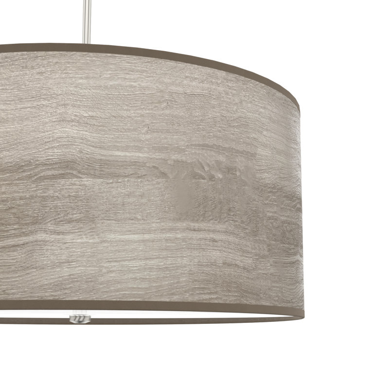 Solhaven 4 - Light Shaded Drum Pendant, Light Gray Oak