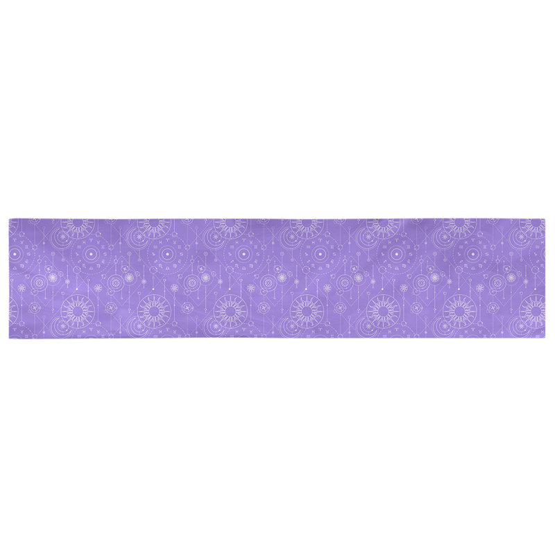 Chemin de table astrologie Avicia, 90 po x 16 po, Polyester sergé, Mauve