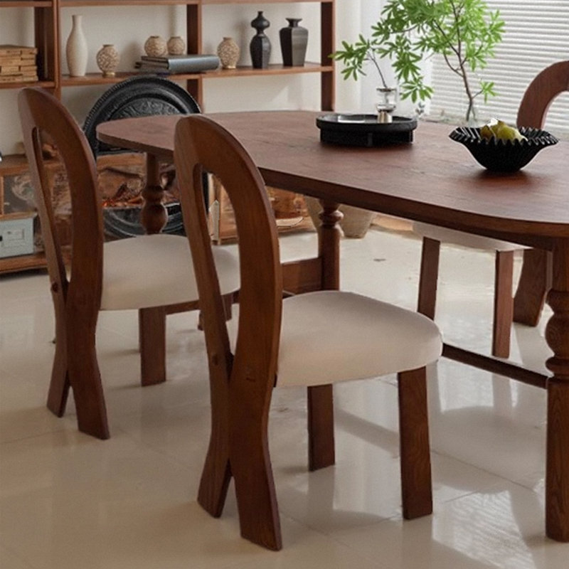 Simple And Retro Thick Sponge Dining Chairs