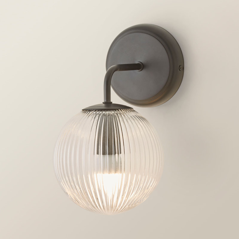 Springlake Armed Sconce, 1, Matte Black, 26cmH x 15cmW x 19cmD