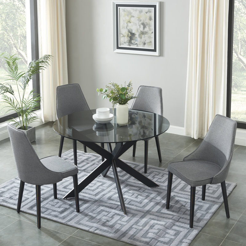 Ensemble repas pour quatre personnes, Noir, Gris