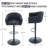 Swivel Upholstered Adjustable Height Bar Stools with Back & Arms (Set of 2)-1882724379-1882724373