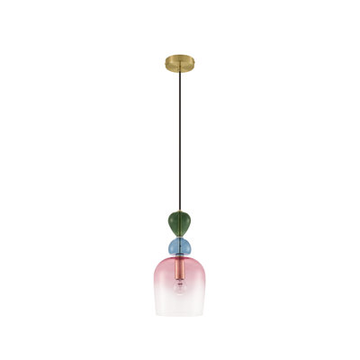 Sandy Gold Metal  Glossy Glass  LED E14 1x5 Watt 230 Volt  IP20 Bulb Excluded  D: 10.8 H1: 30 H2: 184 cm Adjustable height