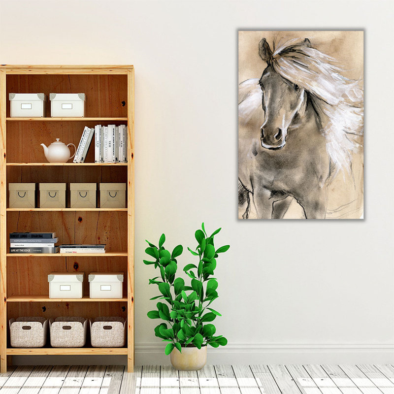 Croquis de cheval I - reproduction d'art sur toile, H 30 po x l 20 po
