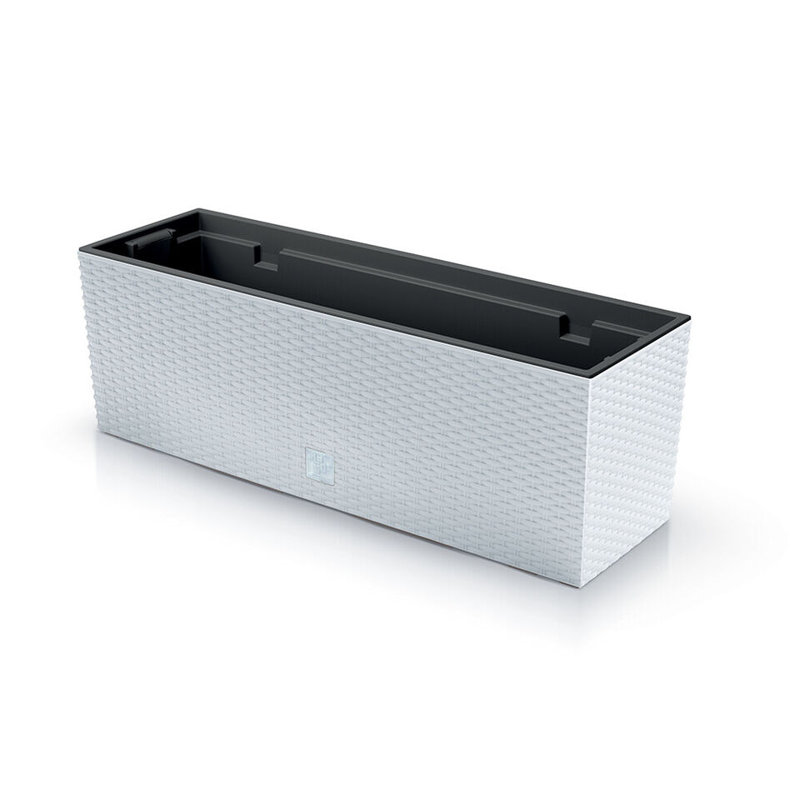 Andriana Rattan Planter Box, White