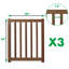 Barrière pour animaux pliable autoportante en bois massif pour chiens, 3 panneaux pour les portes, les escaliers, les couloirs, etc.-88357169-90636806