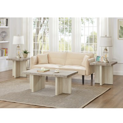 Breunig 3-Piece Coffee Table Set, Coffee Table And Two End Tables
