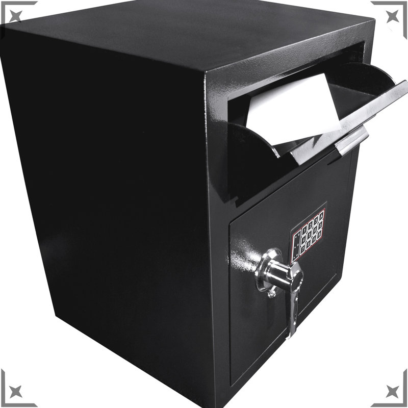 1.1 Cu Ft Keypad Secured Vault Box, Steel, Cash, Checks, Mails, 2 Pins Digital Mail Safe, Secure