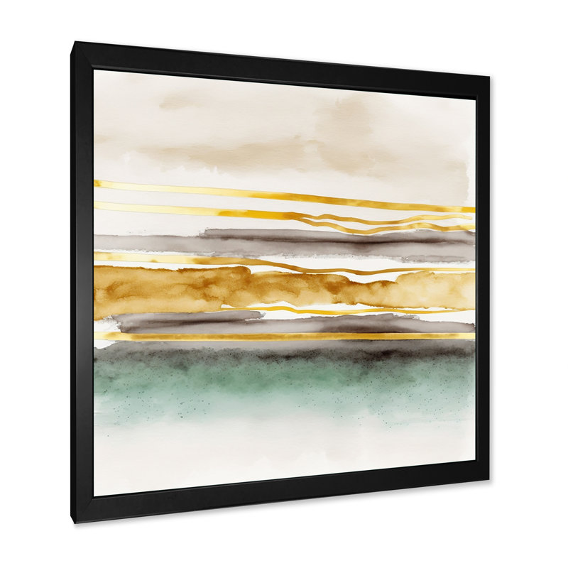 Golden Morning Glory III - reproduction sur toile, Toile avec cadre photo noir, L 16 po x H 16 po