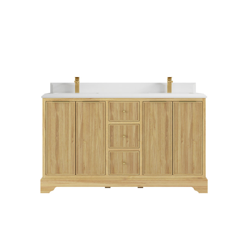 Ensemble de meuble-lavabo double 60 po, Blanc