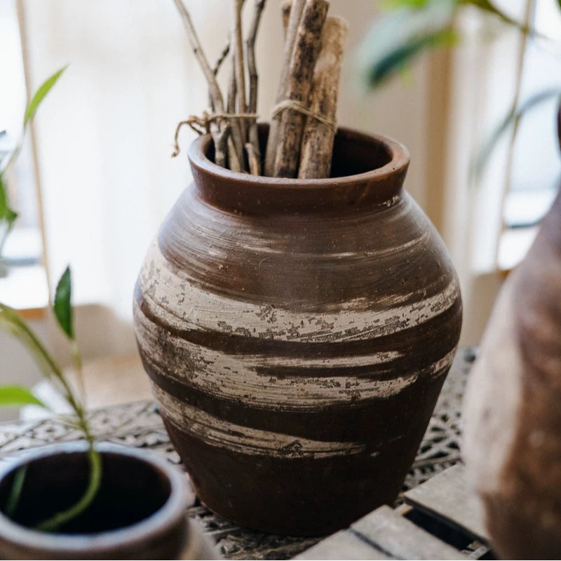 Restoration Brown Clay Pot