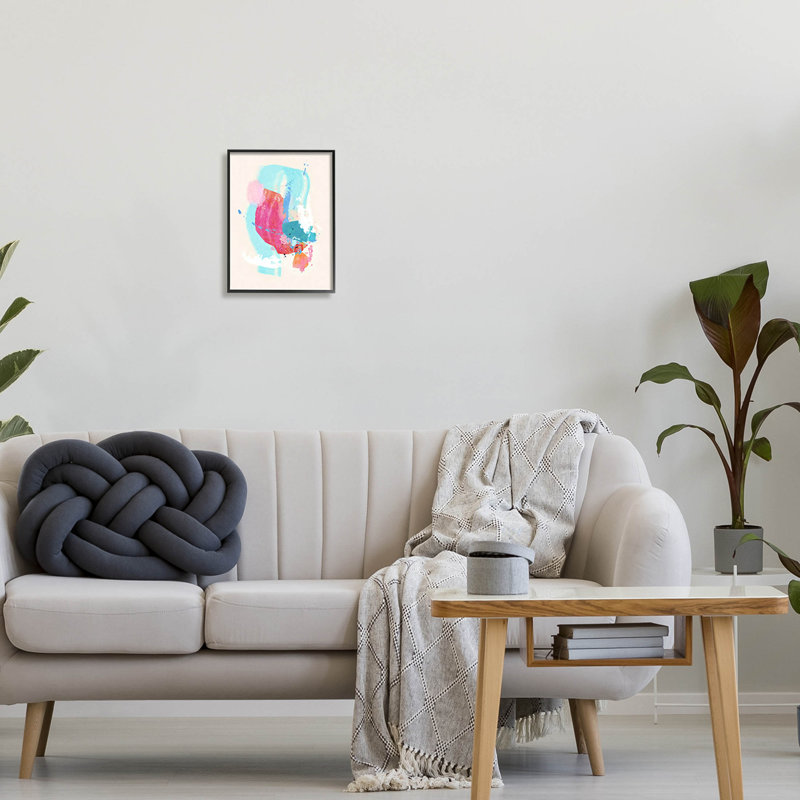 Art abstrait giclée encadrée par Suzanne Nicoll, Giclée encadrée noir minuit, H 14 po x l 11 po x P 1,5 po