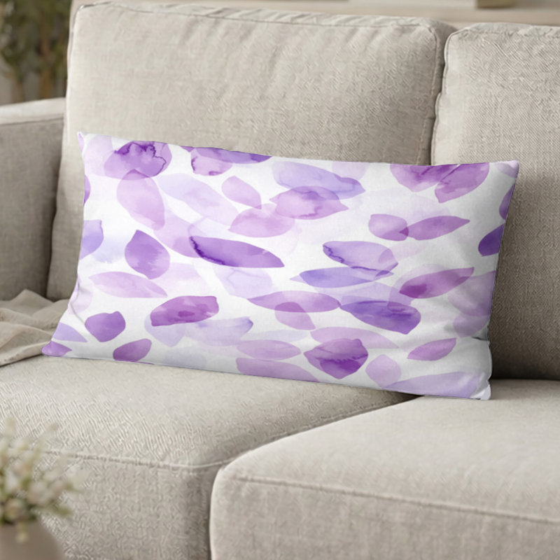 Coussin Boho - Coussin abstrait imprimé lavande, H 12 po x l 20 po