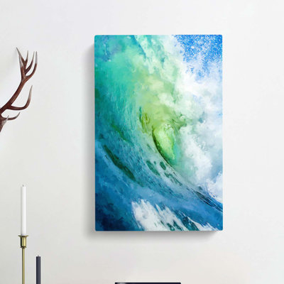 The Curl Of A Wave In Abstract - Wrapped Canvas Print