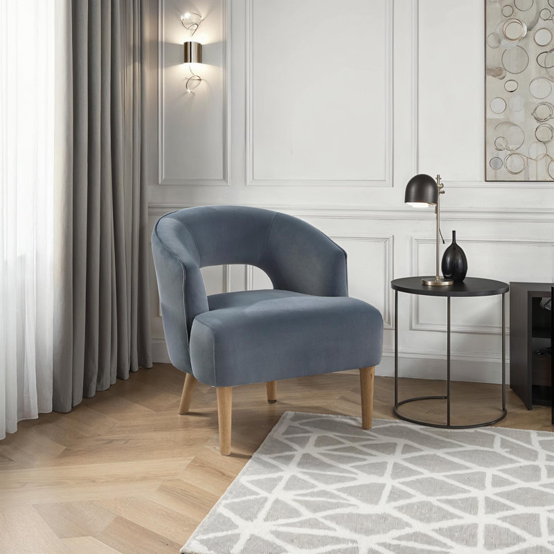 Chaise d'appoint Helena, Velours gris foncé